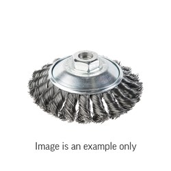 Bevel Brush Twist Knot High Carbon Steel 0.5mm Wire  x 100mm Dia M14 Boxed